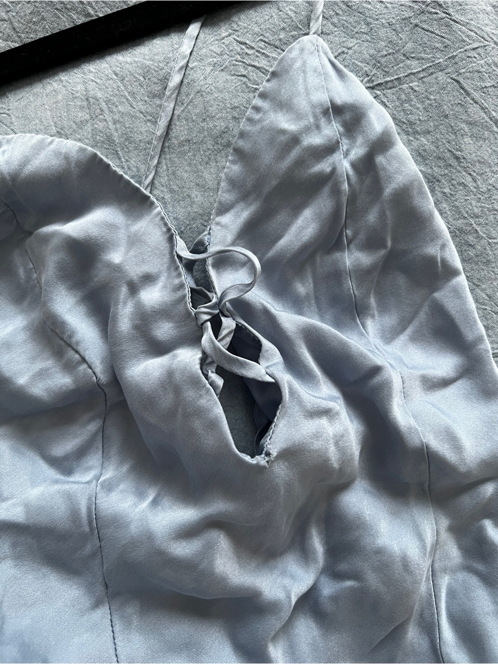 Victoria's Secret Steel Blue Satin Slip Dress - Picture 3 of 4